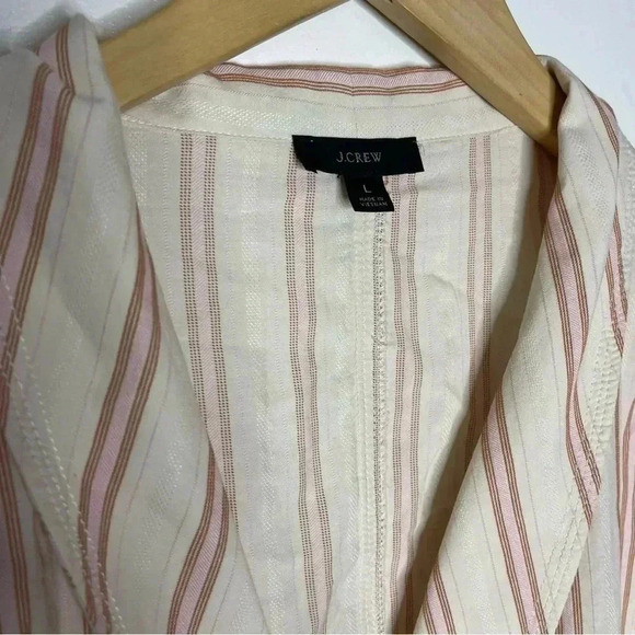 J. Crew Stripe Long Sleeve Wrap Blouse Size Large - Picture 4 of 5